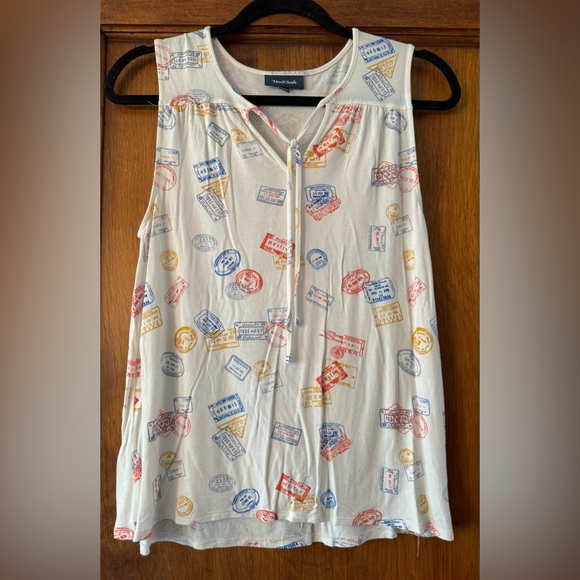Modcloth Familiar Feeling White Sleeveless Tank- Size Small - Picture 3 of 7